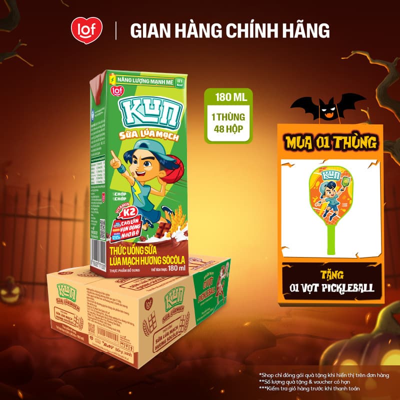 Sữa lúa mạch KUN vị socola thùng 48 hộp x 180ml