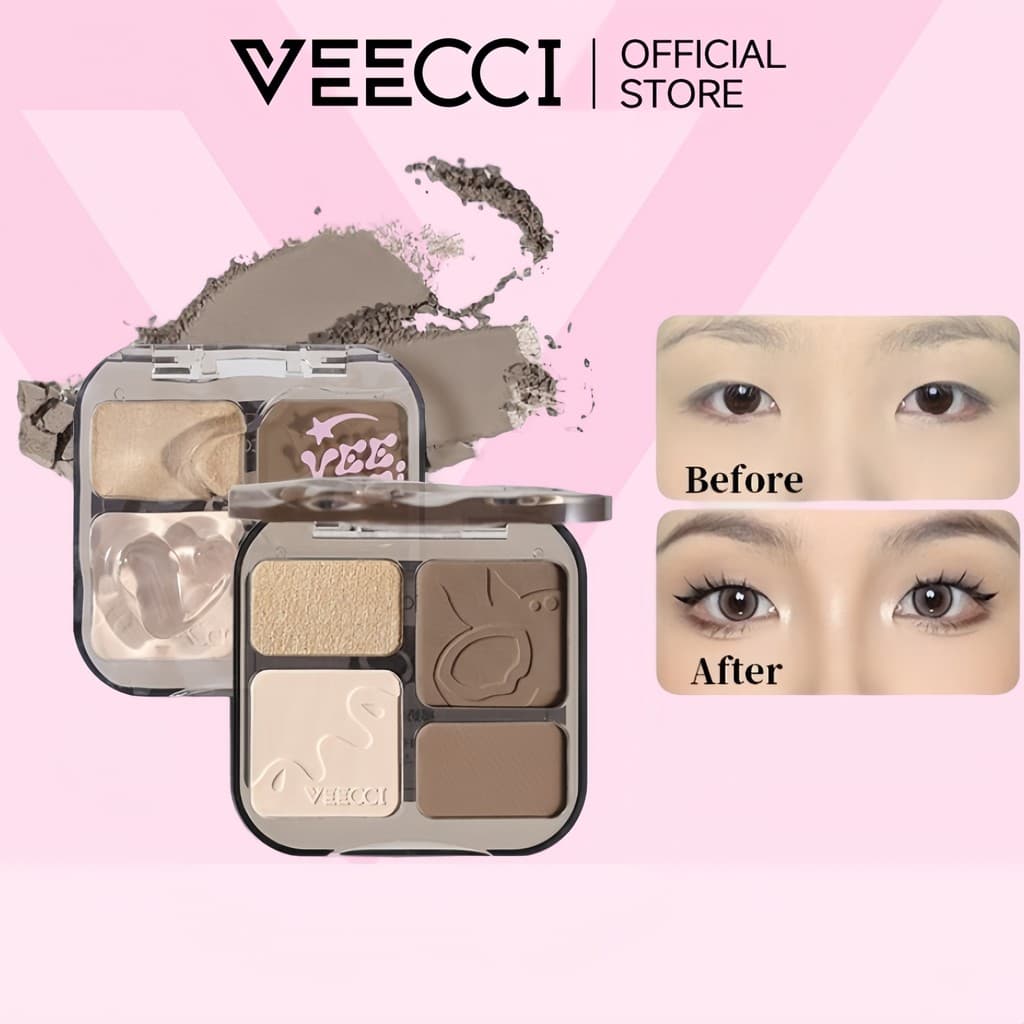 VEECCI Bảng Phấn Bắt Sáng Và Tạo Khối Tự Nhiên Lâu Trôi Chống Nước 8g【Cửa hàng thương hiệu】