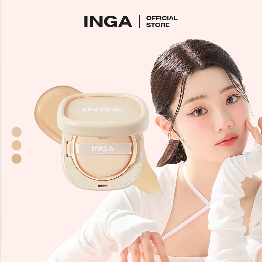 Phấn Nước INGA Water Glow Daily Cushion – Hiệu Ứng Căng Bóng Tự Nhiên (3 Màu)