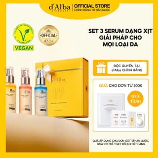[d'Alba Official] Bộ quà tặng 3 Giải pháp cho da (Serum dạng xịt chống lão hóa, làm dịu da, làm mát)