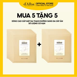 [d'Alba Official] MUA 5 TẶNG 5 Mặt nạ thạch cao cấp dưỡng sáng da chống lão hóa Capsule Anti-Aging Collagen Hydrogel Mask 8 Shape