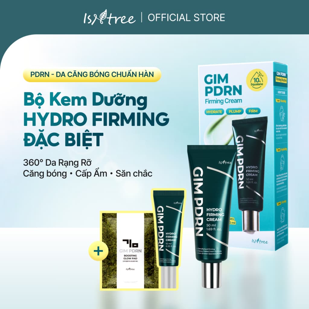 ISNTREE [Bộ] Kem Làm Săn Chắc Hydro Istree Gim PDRN 50ml + 10ml + Toner Pad Gim PDRN 2ea