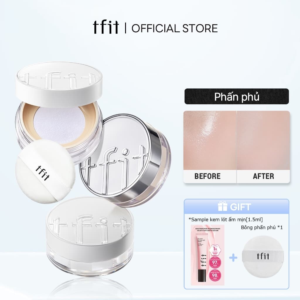 [TFIT Official] Phấn Phủ Kiềm dầu 24 giờ Chống mồ hôi Translucent Set Finishing Powder 7g Translucent Set Essential Powder 5g