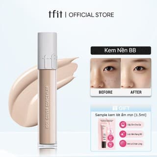 [TFIT Official] Kem che khuyết điểm lỏng che thâm mụn, bám lâu, không cakey, tự nhiên Che Khuyết Điểm Idol Cover Concealer 6.5g