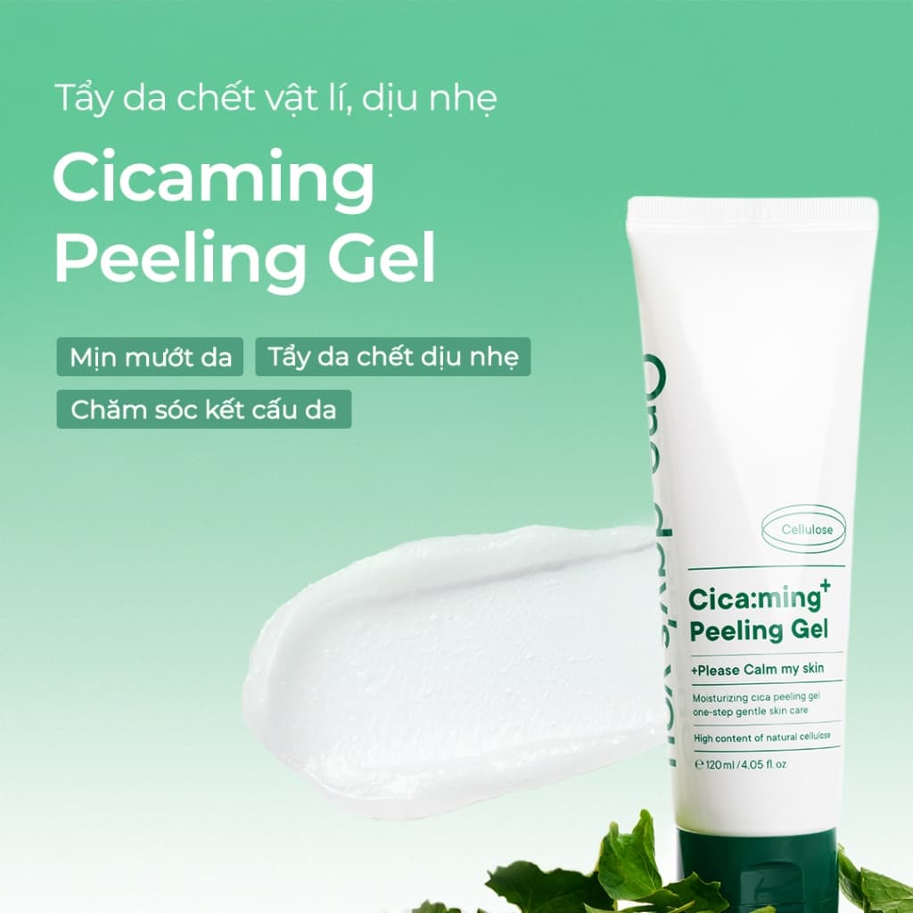 [One-day's you chính hãng] Gel tẩy tế bào chết vật lí Cicaming Peeling Gel (120ml) Thuần chay, An toàn da mụn