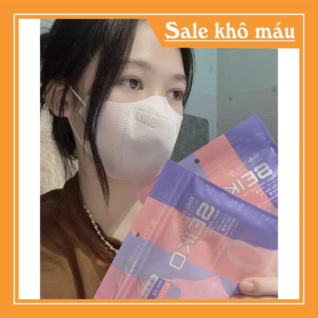 Set 100 Chiếc Khẩu Trang 5D SEIKO kháng khuẩn cao cấp 3 lớp chống nắng