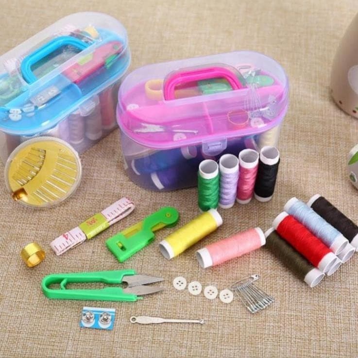 Bộ kim chỉ may vá đa năng 45 món kèm hộp đựng trong suốt