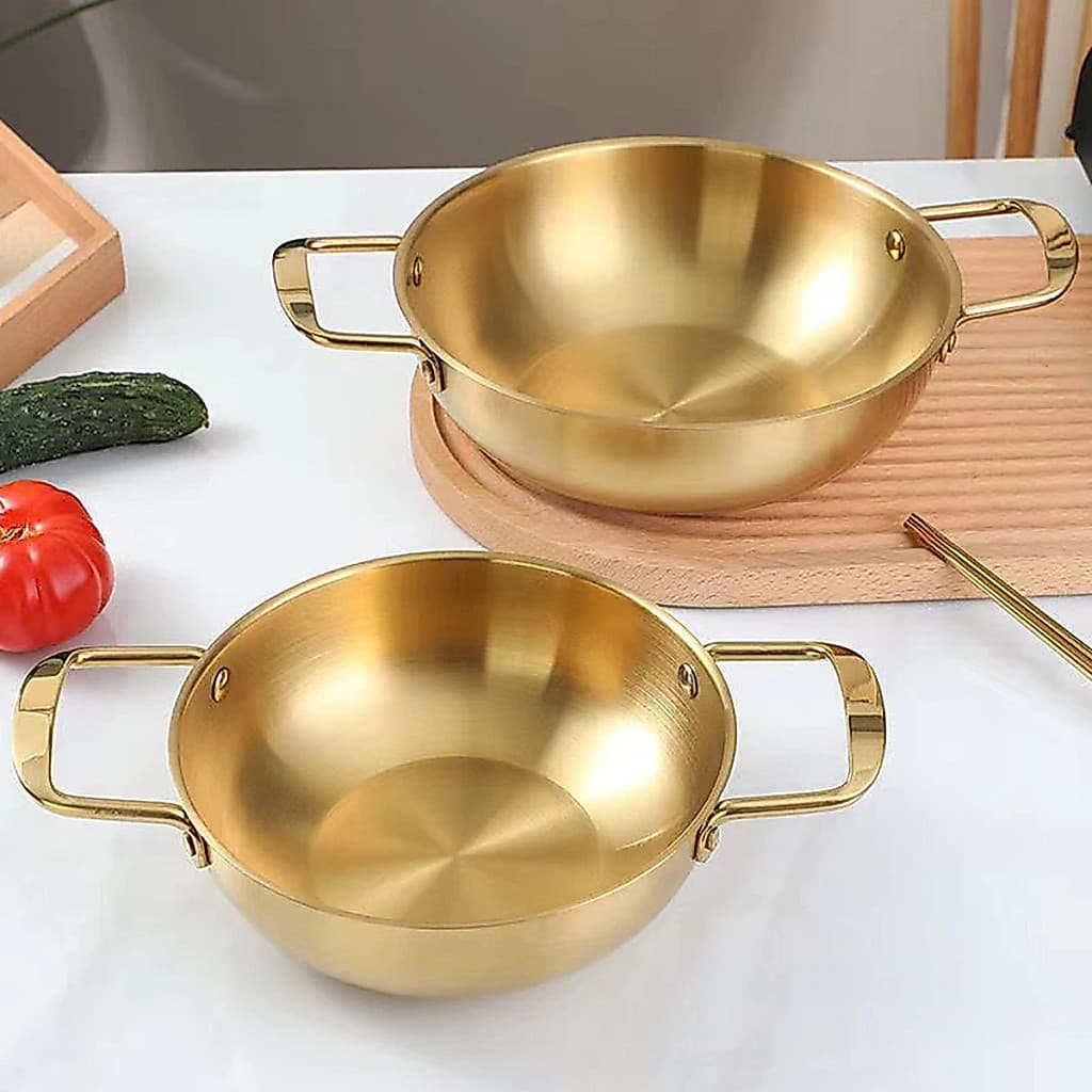 Combo 2 Nồi Mỳ Cay Mini 20cm Hàn Quốc Chịu Nhiệt Tay Cầm Chắc Chắn Nồi Mì Cay, Soup, Chảo Nấu Ăn