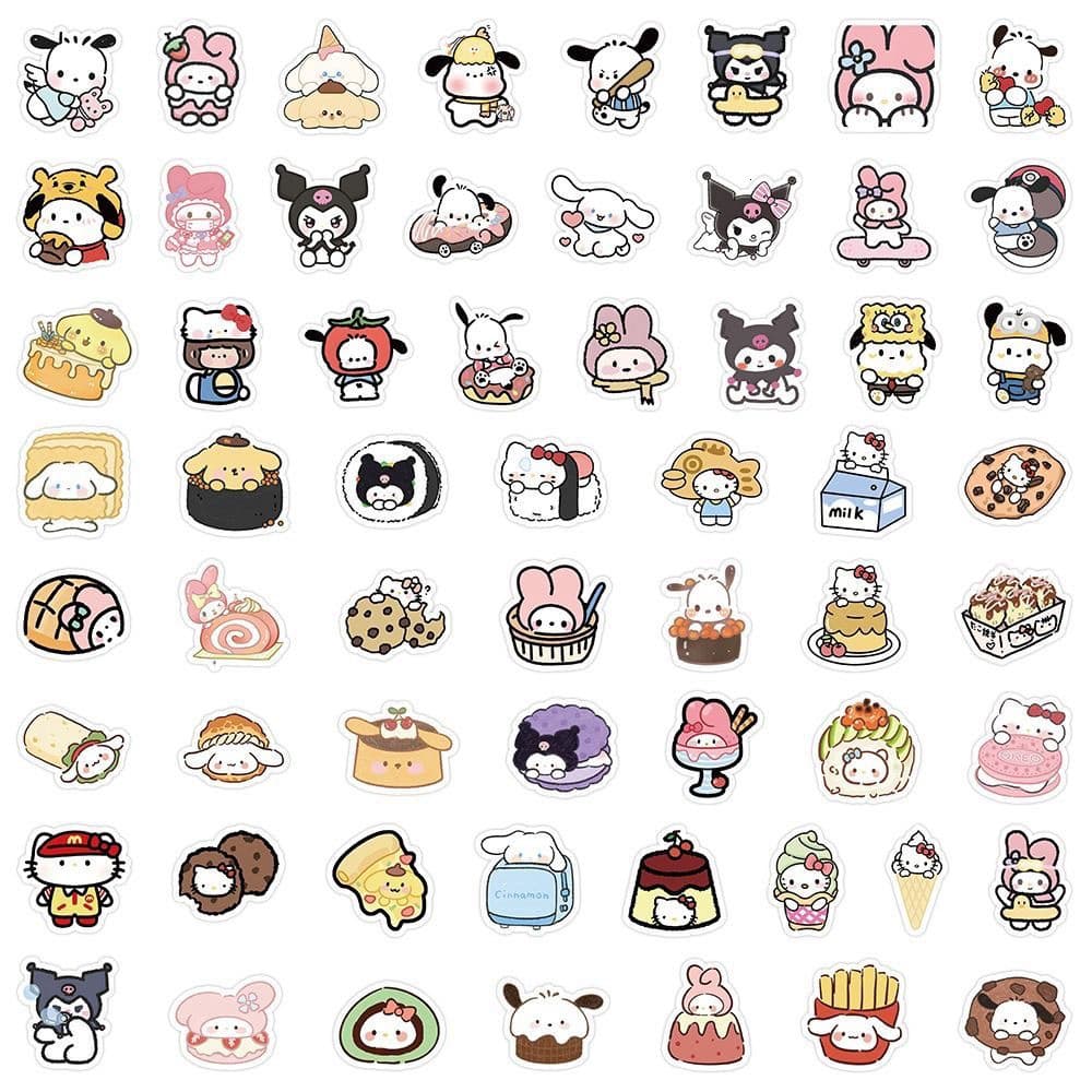 [Tặng Hộp Khi Mua 200 Hình] Sticker Nhãn Dán Trang Trí Sanrio Dán Sổ Tay Đồ Dùng Tiệm Của Pu