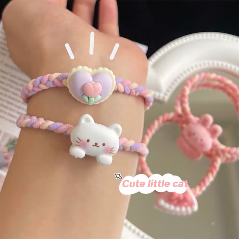 ⚡Dây buộc tóc vải dệt hình thỏ dễ thương xinh xắn dành cho nữ