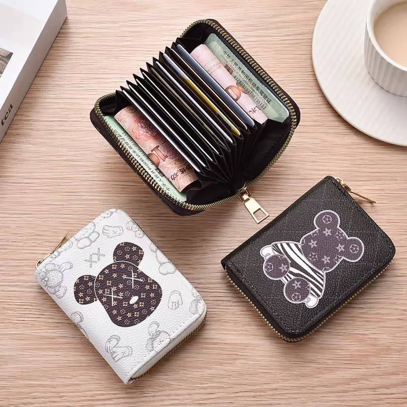 Ví Mini Nhiều Ngăn Hoạ Tiết Gấu X.X Tone Nâu Mẫu Mới Nhất Siêu Hot   [ G302 ]