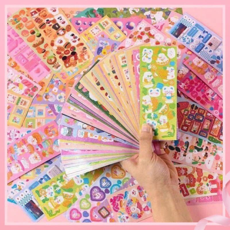 Set 200 trang sticker KHÔNG TRÙNG LẶP dán cute trang trí toploader móc khóa handmade decor
