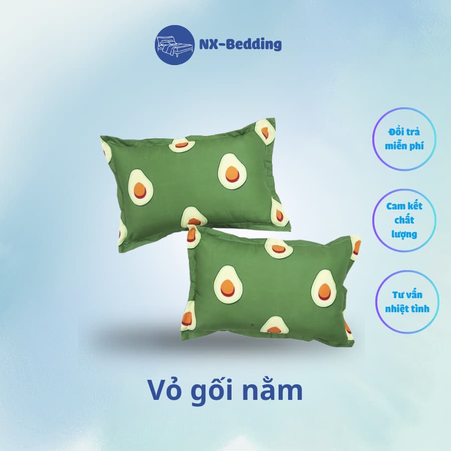 Vỏ Gối Nằm, Vỏ Gối Cotton Thấm Hút Tốt  kt 45×65
