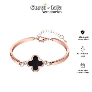 [HỎA TỐC] Vòng Tay Nữ Bạc Cao Cấp Cerci Fourleafclover Cỏ Bốn Lá Sang Trọng V118| Cercilala