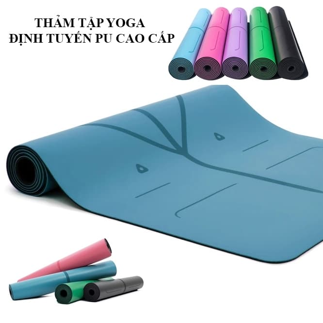 Thảm Yoga Cao Su Hàng Chất Lượng Cao, Chất Liệu Pu Cao Cấp Chống Trơn Trượt thảm tập Yoga định tuyến chất liệu cao su Pu