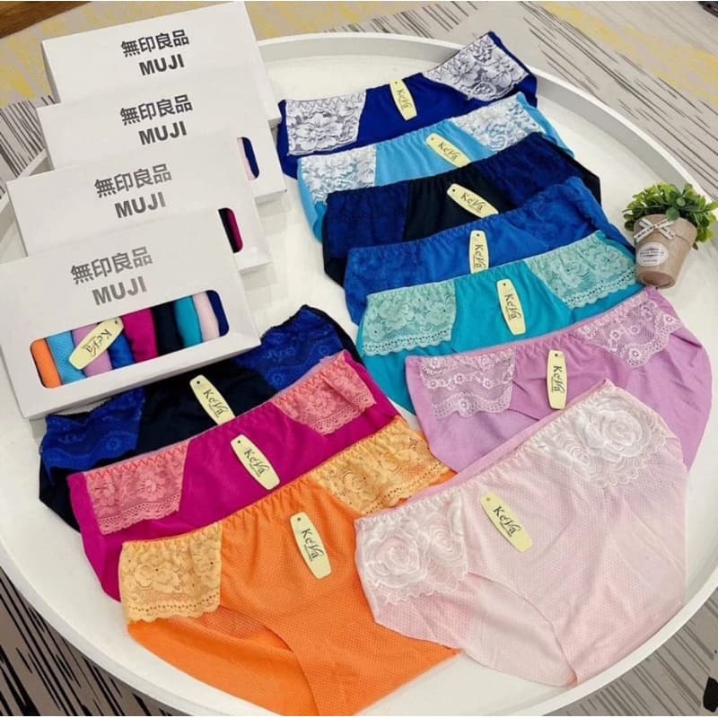 Combo 10 quần lót nữ phối ren 2 bên cực hot, chất su mát và mềm mại