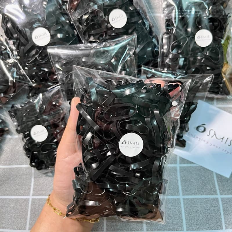 Set 550 dây thun buộc tóc màu đen sợi dai, bền bỉ, buộc không bị đứt tóc - Ósmis phụ kiện thời trang