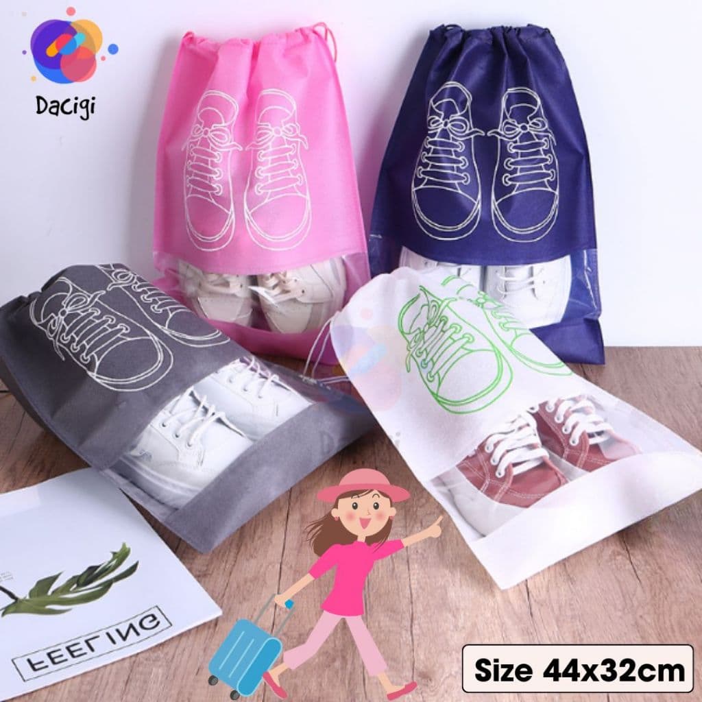 Túi đựng giày dép có dây rút chống bụi bẩn nấm mốc, Bao đựng giày thể thao du lịch chống thấm nước