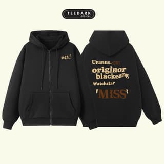 Áo Hoodie Zip Unisex TEEDARK Mã TDBearhug1027 Chất Nỉ Mịn Mũ 2 Lớp Dày Dặn, Ấm Áp