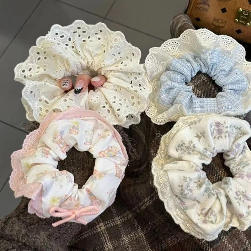 🎶Mới Lớn Ngọt Ngào Bé Gái Nhiều Màu Sắc Đuôi Ngựa Scrunchies Tóc Băng Đô Dây Buộc Tóc