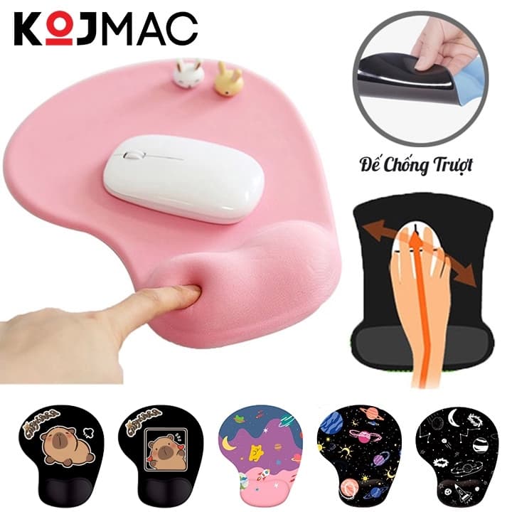 [Loại Tốt] Lót Chuột Có ĐỆM TAY SILICON Máy Tính cực êm đỡ mỏi tay - PKA095