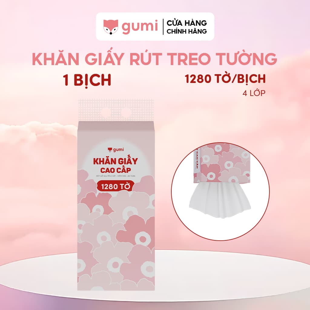 Bịch Khăn Giấy Gumi treo tường tiện lợi, an toàn Giấy ăn Gumi