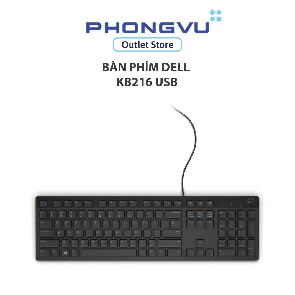 Bàn phím Dell KB216 USB - Màu Đen - Full size - Hàng chính hãng - Bảo hành 12 tháng