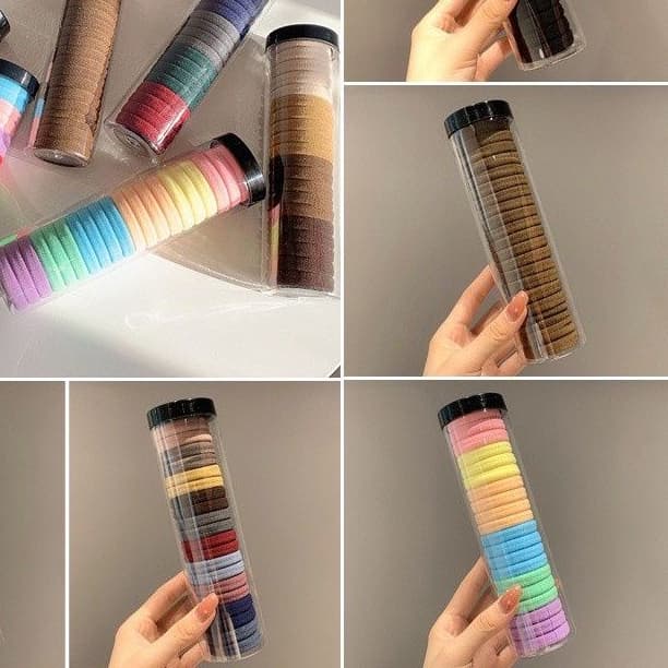 Hộp 20 chiếc dây chun buộc tóc mềm mại không đau tóc