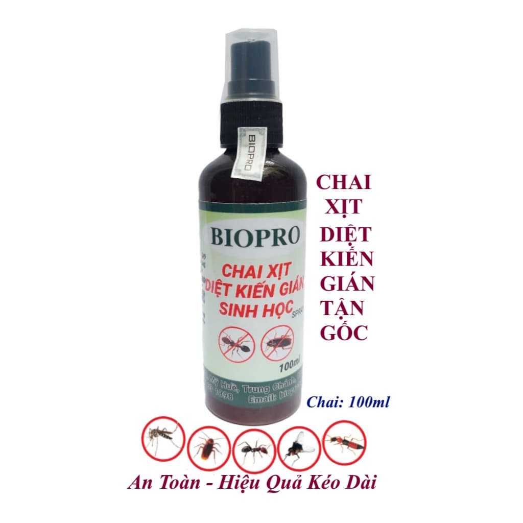 Chai xịt diệt kiến gián Sinh học BioPro Chai 100ml Giúp diệt kiến đỏ Kiến đen Kiến ba khoang, Gián tận gốc an toàn