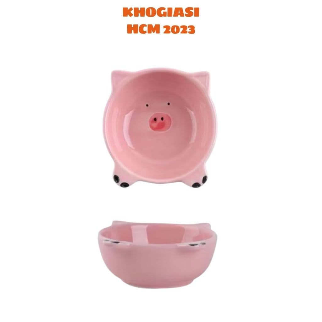 Chén Bát Gốm Sứ Hình Heo Hồng Dễ Thương