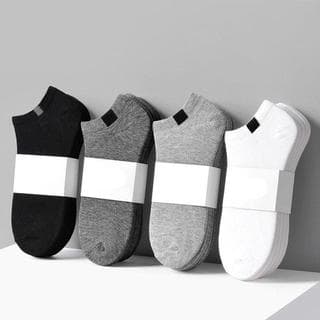 Combo 10 Đôi Tất Nam/Nữ, Vớ Cổ Ngắn Trơn Đen Trắng Kháng Khuẩn-Thoáng Khí