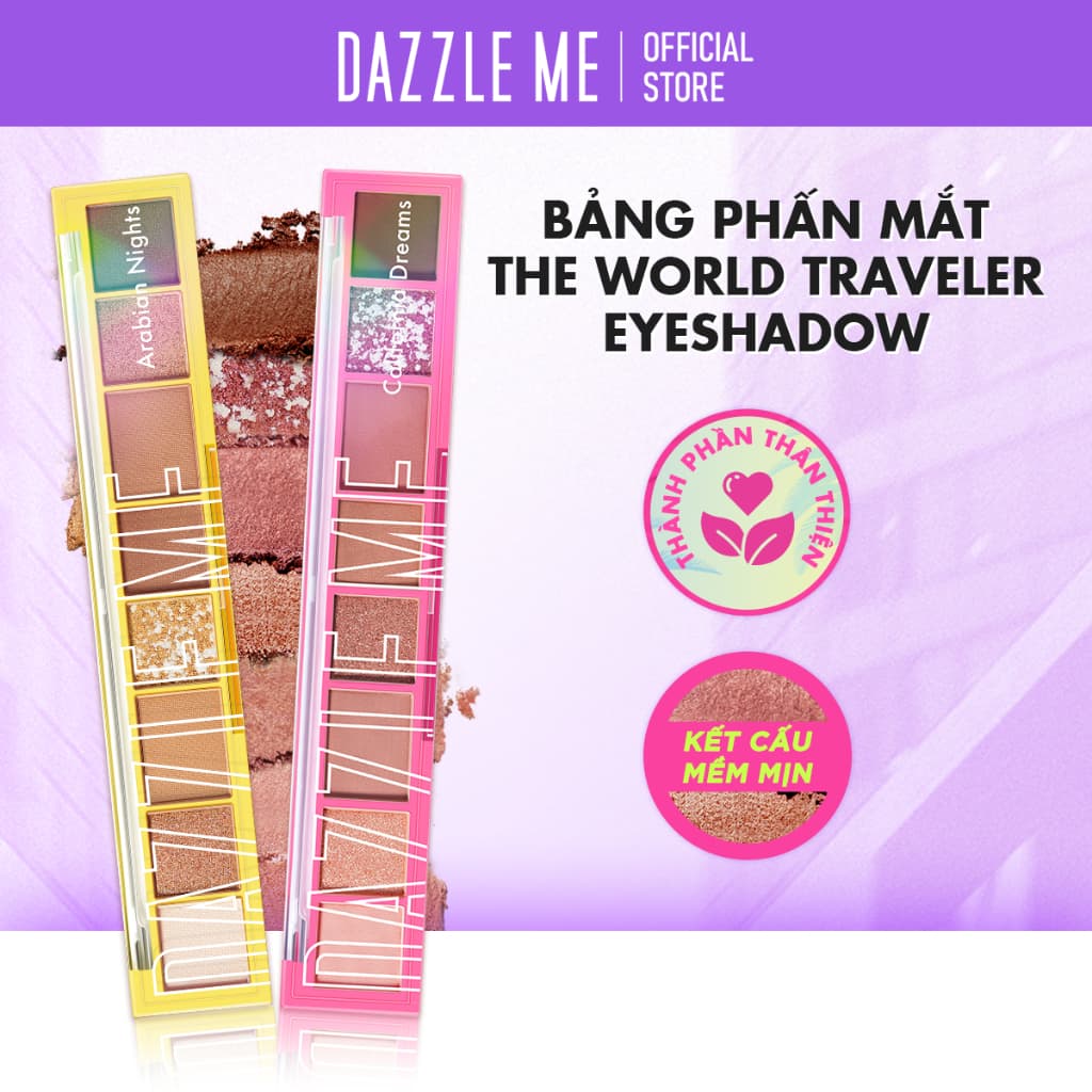 Bảng phấn mắt tám màu DAZZLE ME  Độ Lên Màu Cao Nhũ Ánh Kim Lâu Trôi Chống Thấm Nước  Eyeshadow