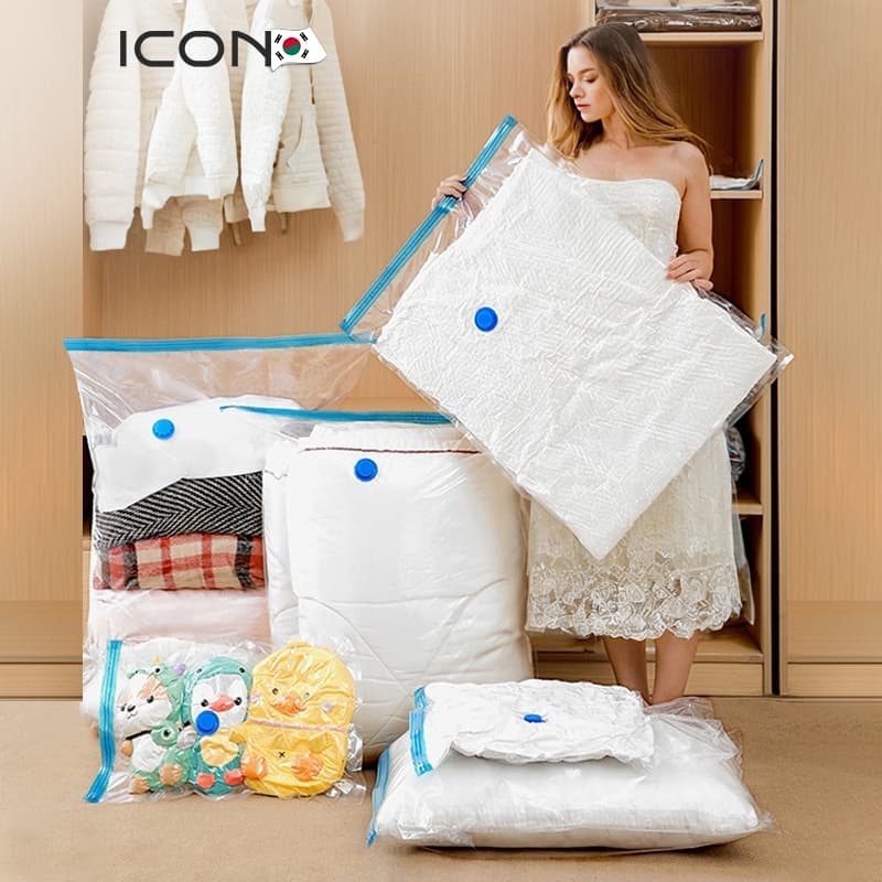 Túi ép chân không siêu bền - chống rò khí 100%, bảo quản chăn/áo hiệu quả, hộp đựng quần áo