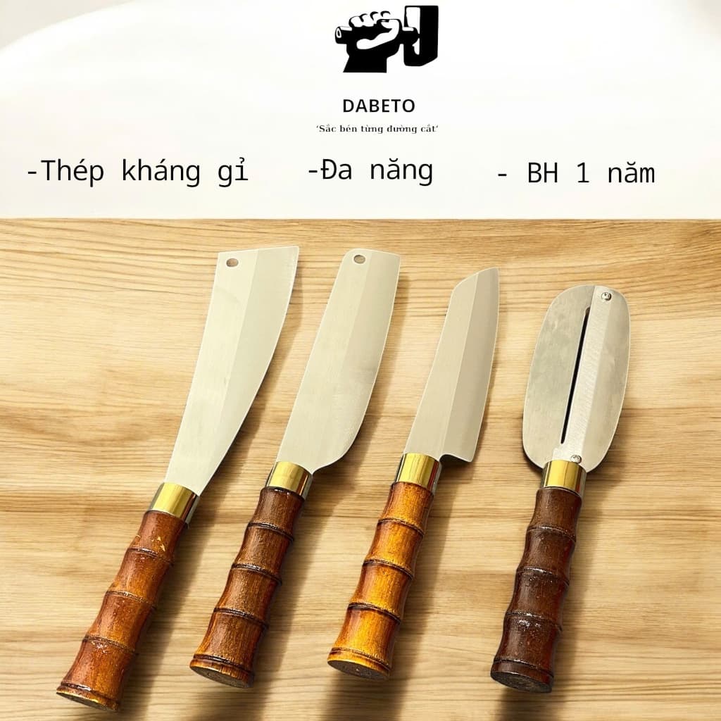 Bộ dao thái nhà bếp đa năng 4 món DABETO   – Chuẩn làng nghề truyền thống vip 2