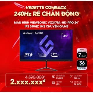 Màn hình Gaming ViewSonic VX2479A-HD-PRO 24 inch IPS 240Hz 1ms chuyên game BH 36 tháng