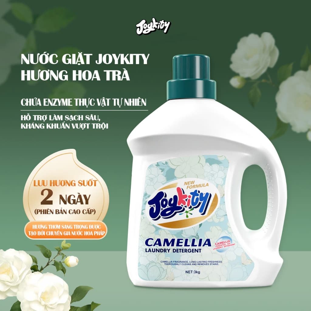 [TỔNG 6 KG][MUA 1 TẶNG 1] Nước Giặt Xả Joykity Hương Hoa Trà Cao Cấp Lưu Hương 48h Giặt Siêu Sạch, Giữ Màu Bền