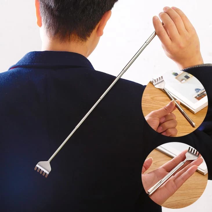 Cây gãi lưng bằng thép không gỉ, có thể thu ngắn lại 50cm