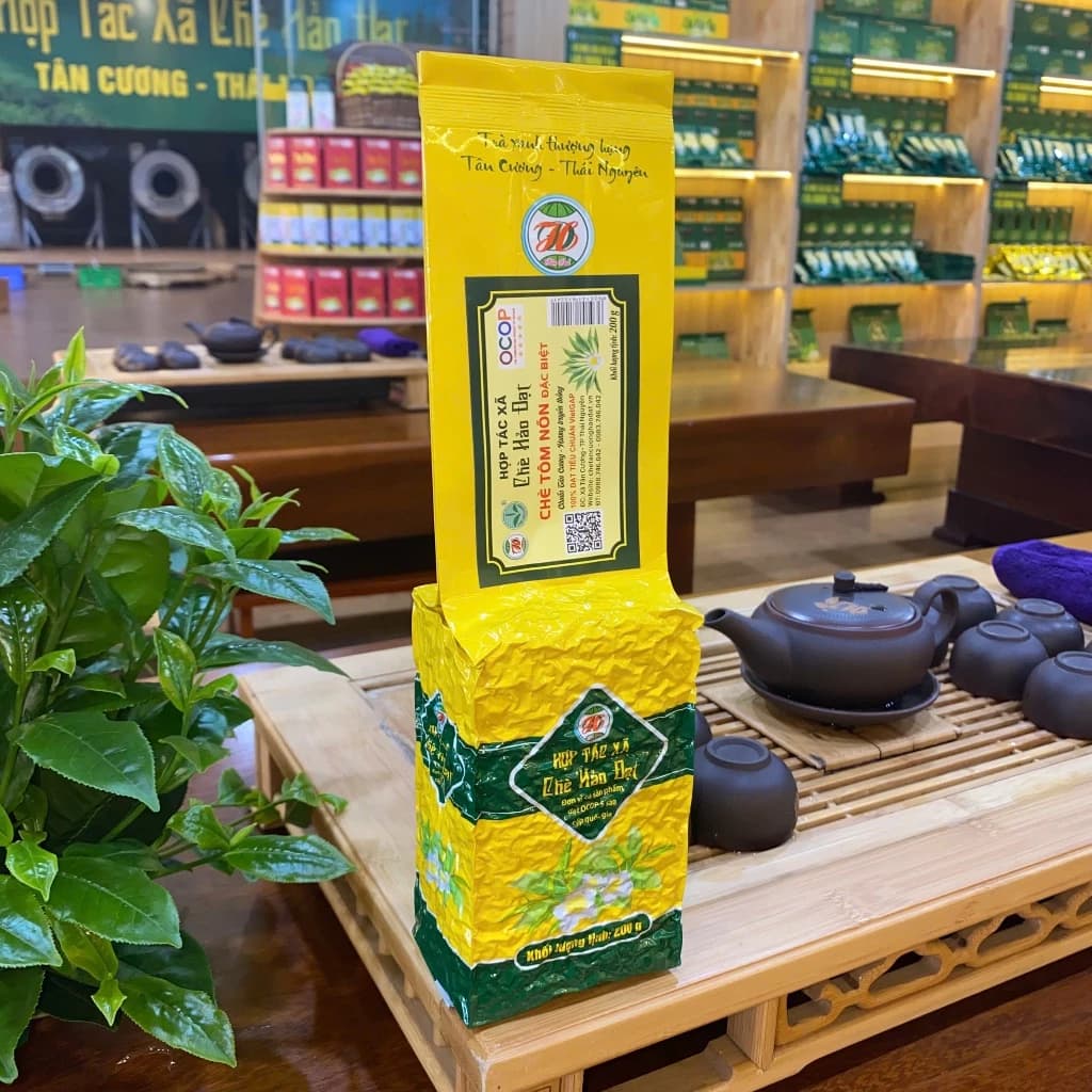 Chè Tôm Nõn Đặc Biệt - Sản Phẩm OCOP 5 Sao, Búp Chè Non Tuyển Chọn Hợp Tác Xã Chè Hảo Đạt Vùng chè đặc sản Thái Nguyên.