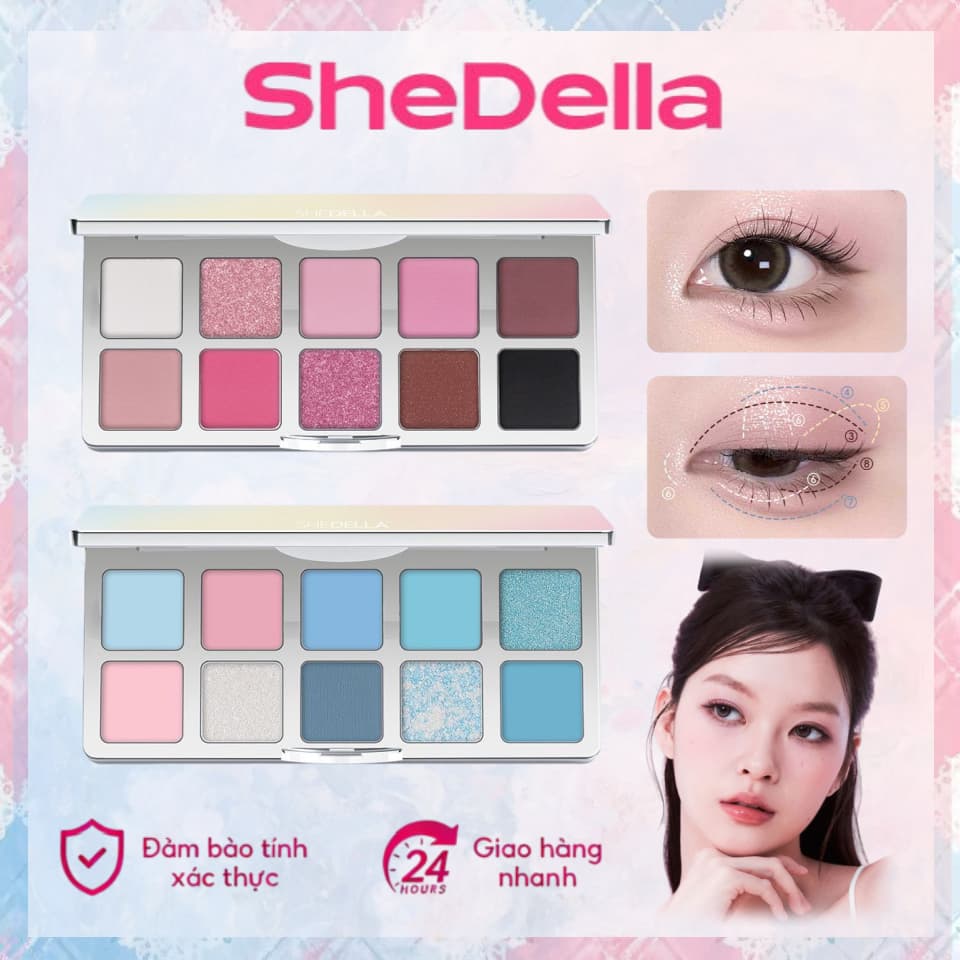 SHEDELLA Bảng Phấn Mắt Nhiều Màu Dreamy Gửi gói hàng trong vòng 24 giờ