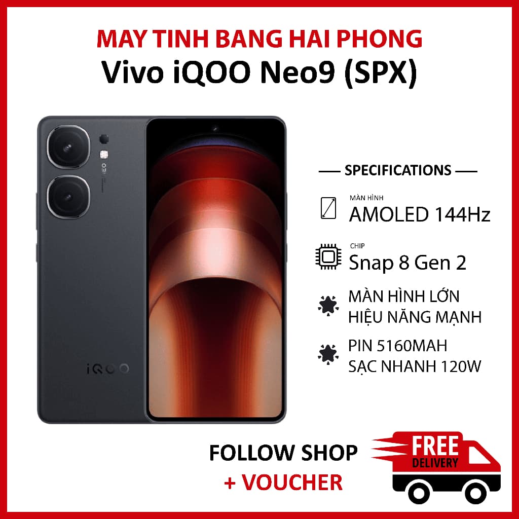 [Máy Cũ] Điện thoại Vivo iQOO Neo 9 (SPX) RAM 16/256GB màn AMOLED 144Hz chip Snap 8 Gen 2 sạc 120W