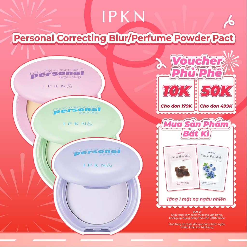 Phấn Phủ Nén Siêu Mịn Hương Nước Hoa Daiso IPKN Personal Perfume Powder/Tone Correcting Blur Pact 5.5/9g