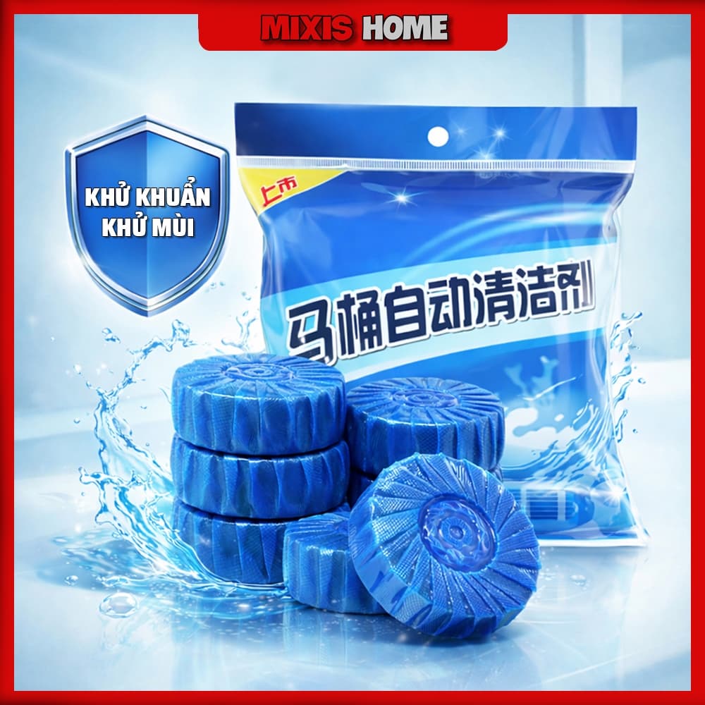 Viên Thả Bồn Cầu Nước Xanh Khử Mùi Hôi Tẩy Mảng Bám Kháng Khuẩn Sạch Thơm Toilet - GD46
