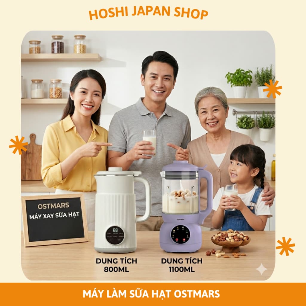 [Bản Tiếng Việt] Máy Làm Sữa Hạt Ostmars Đa Chức Năng Công Suất 600W