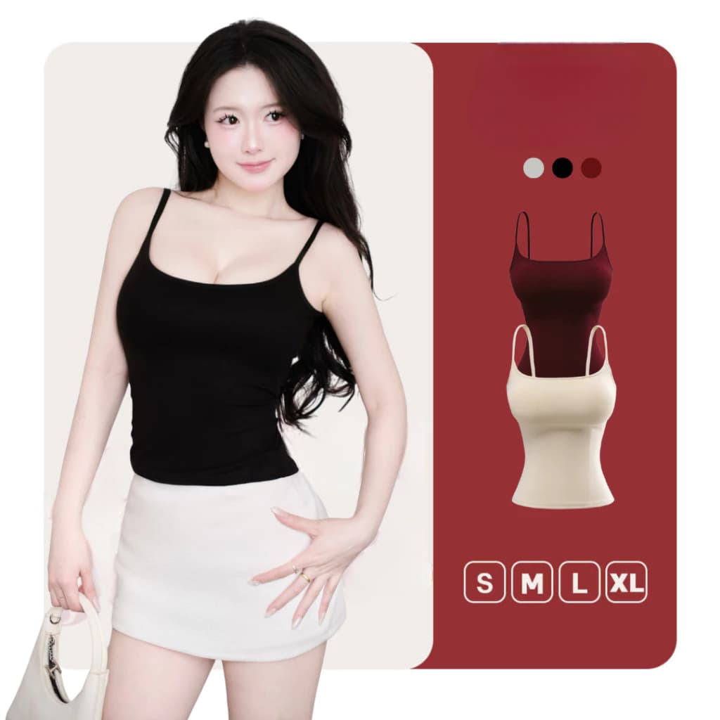 [Peinn] ( ÁO 2 LỚP không mút ) Áo Hai Dây Nữ Basic Ôm Body Chất Cotton Lông Mịn Tôn Dáng JUSTDUN 103