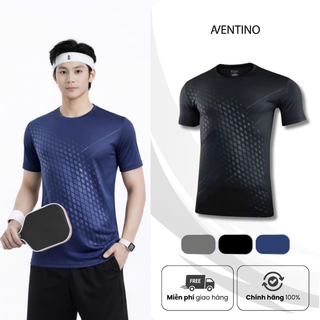 Áo Thể Thao Nam Mùa Hè Form Slim Fit Chất Thun Lạnh Cao Cấp Thoáng Mát Thấm hút Mồ Hôi Tốt AVENTINO G11