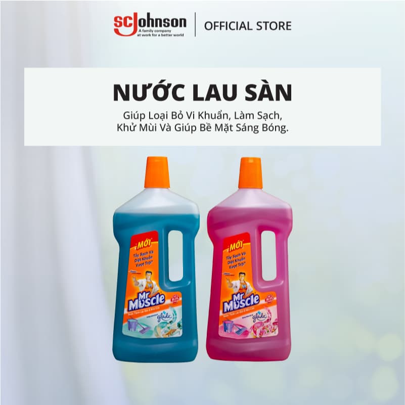 MR MUSCLE Combo 3 Nước Lau Nhà Diệt Khuẩn Sáng Bóng 1000ml x3