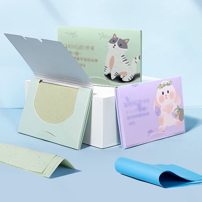 Shine🍊Set 100 Giấy Thấm Dầu Chiết Xuất Trà Xanh / Trà Xanh Chất Lượng Cao