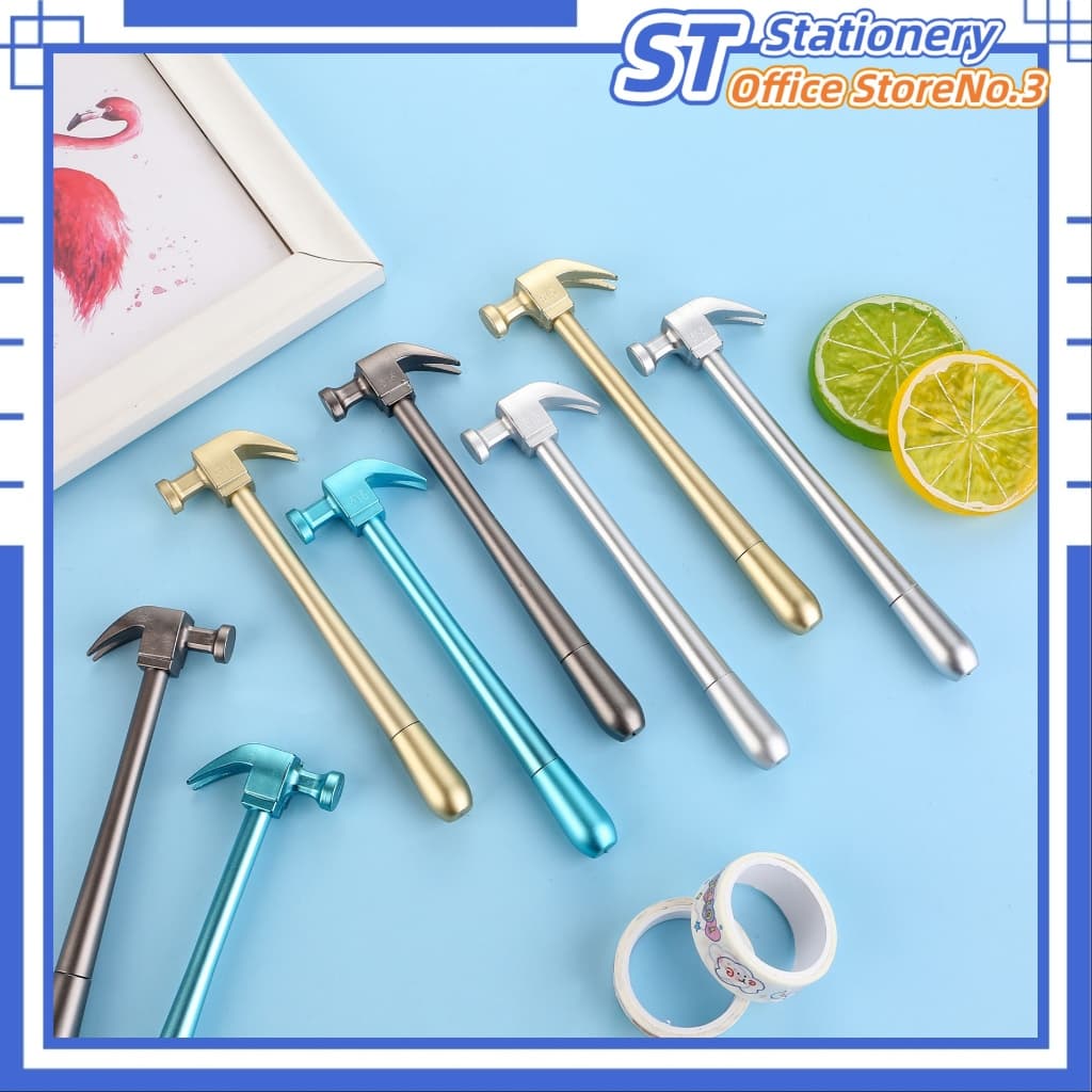 Bút Búa Ánh Kim Hoạt Hình Dễ Thương - Kute Viết Gel Mực Đen, Hình Dáng Vui Nhộn, Đồ Dùng Học Tập.
