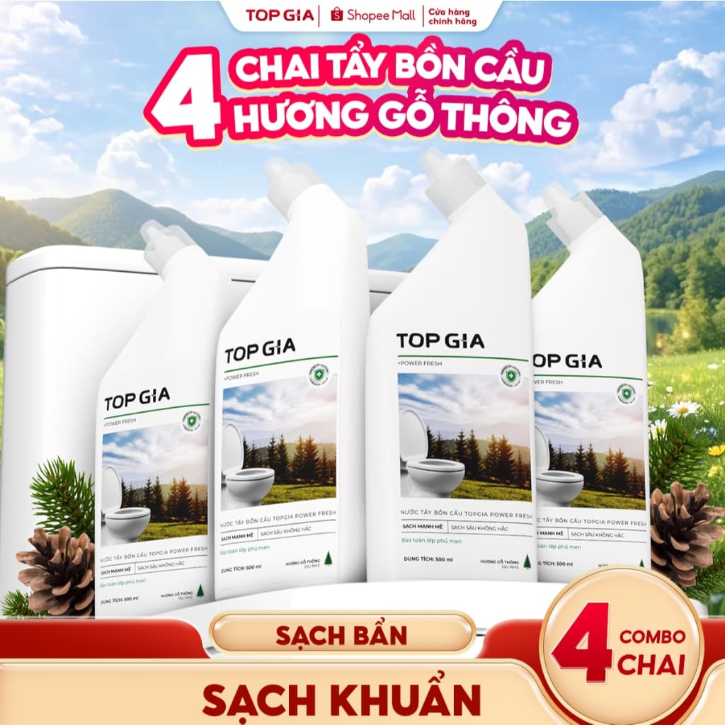 Nước Tẩy Rửa Bồn Cầu TOPGIA Hương Gỗ Thông, Tẩy Sạch Không Cần Chà, Bảo Vệ Men Sứ (F1344)