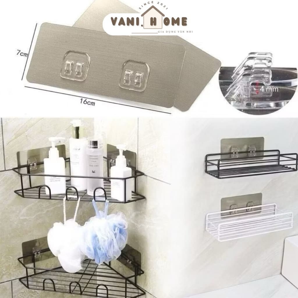Combo miếng dán đôi bạc dự phòng thay thế kệ góc tường, kệ chữ nhật - Miếng dán tường treo kệ đa năng siêu bền chắc